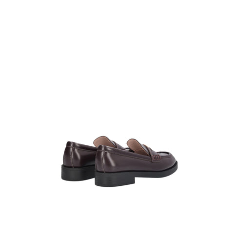 Mocassino Donna in pelle, con logo in metallo e suola in gomma